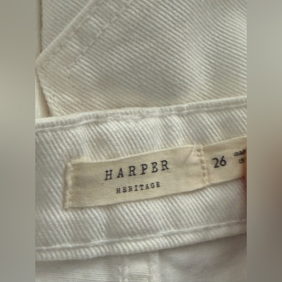 Harper White High Waist Denim Shorts - Picture 3 of 4